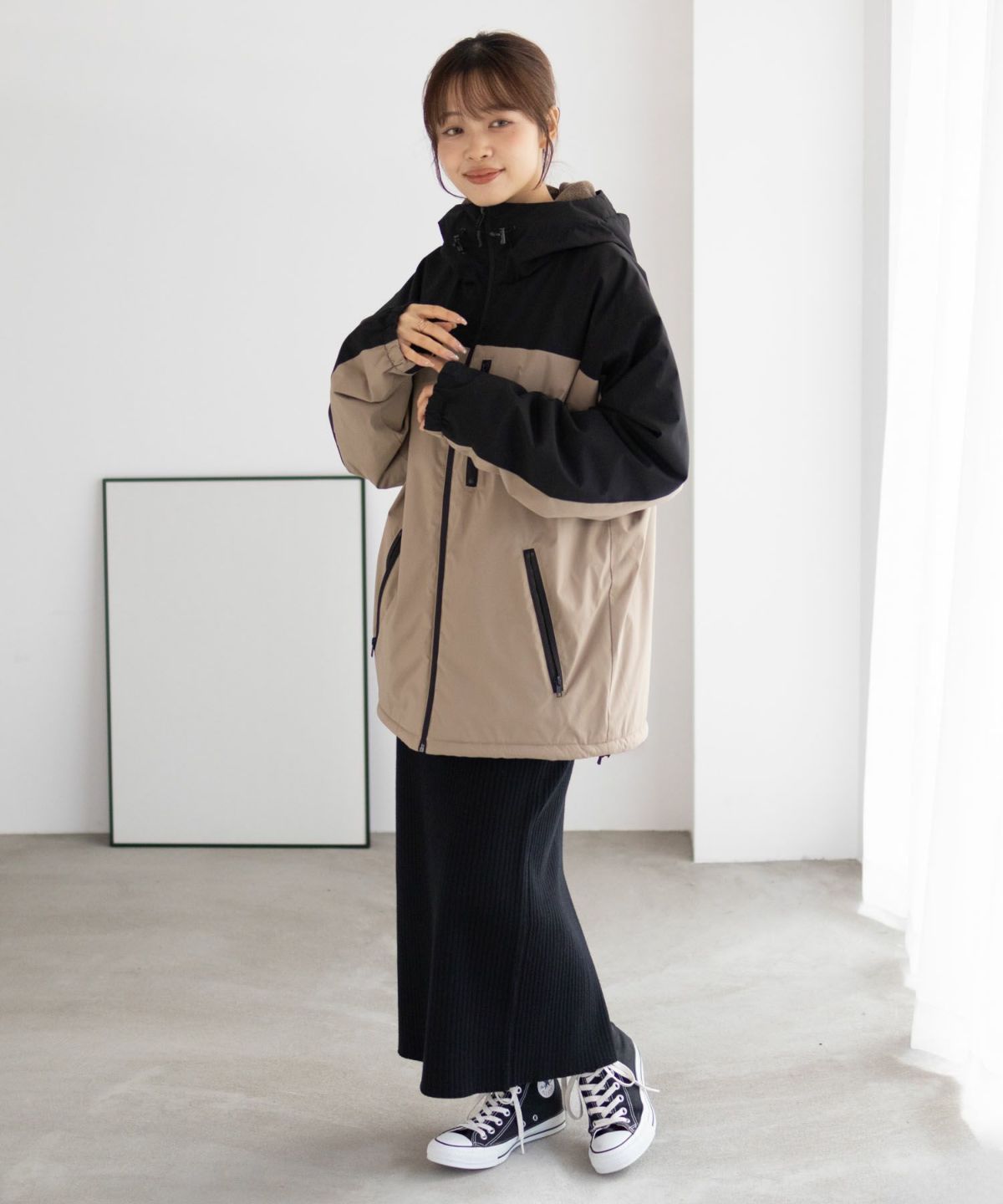 NAVY シャットアウター SOLOTEX(R)使用 裏シャギーフードジャケット メンズ