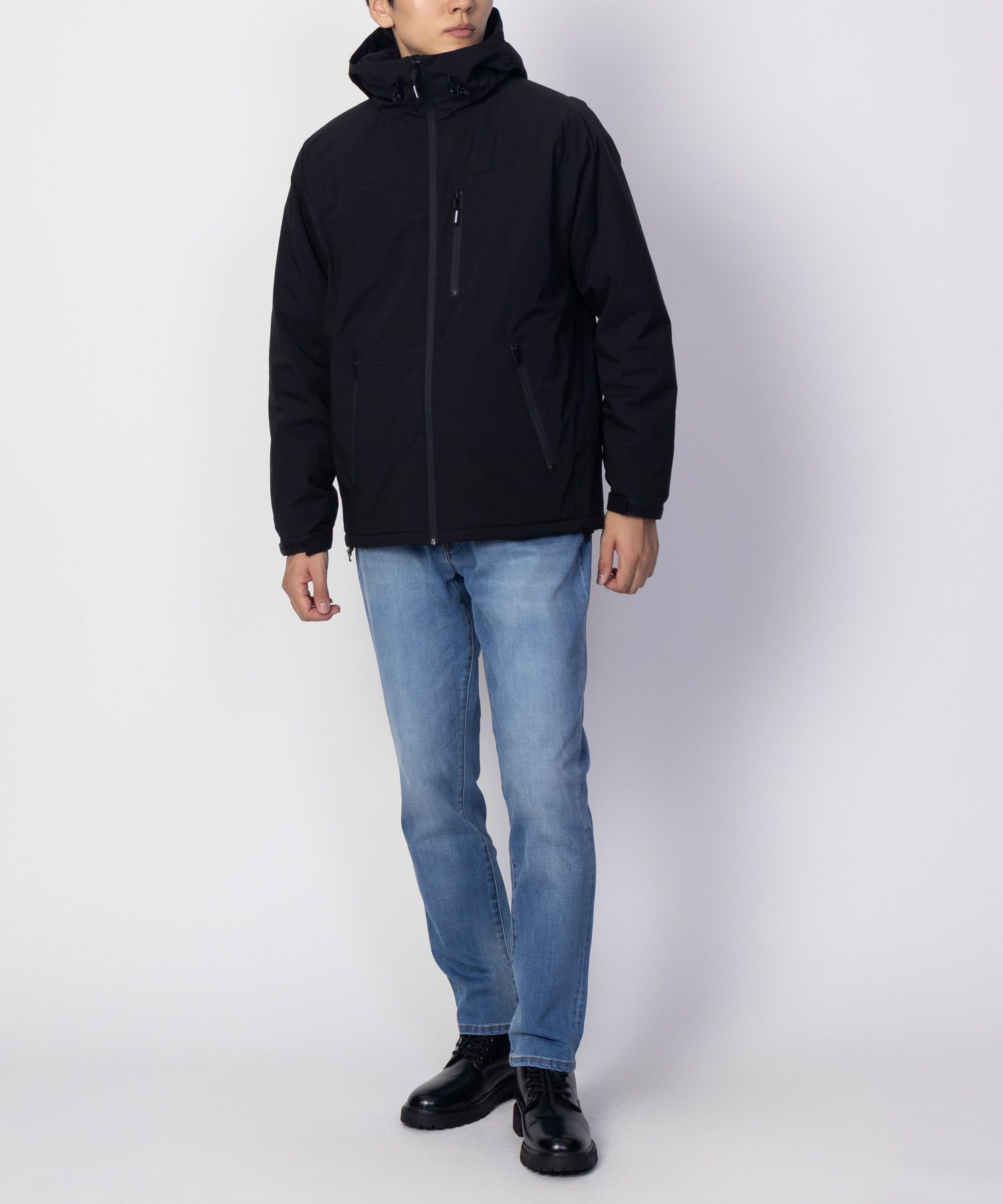 NAVY シャットアウター SOLOTEX(R)使用 裏シャギーフードジャケット メンズ