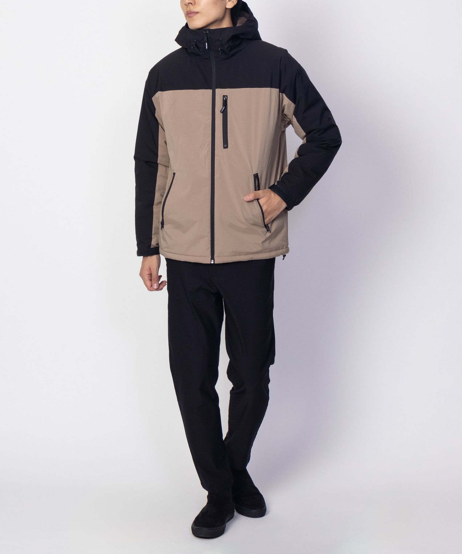 NAVY シャットアウター SOLOTEX(R)使用 裏シャギーフードジャケット メンズ