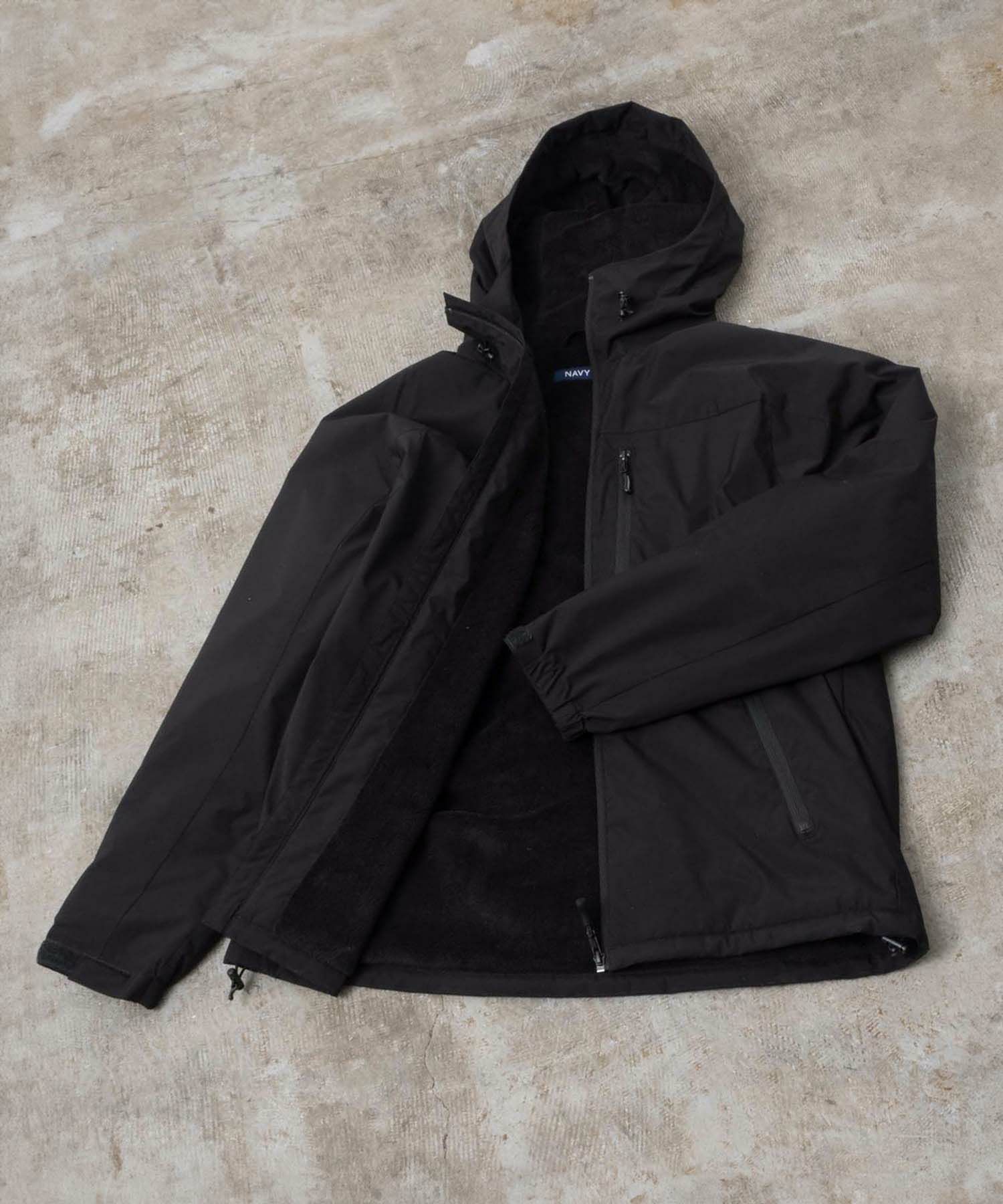 NAVY シャットアウター SOLOTEX(R)使用 裏シャギーフードジャケット メンズ