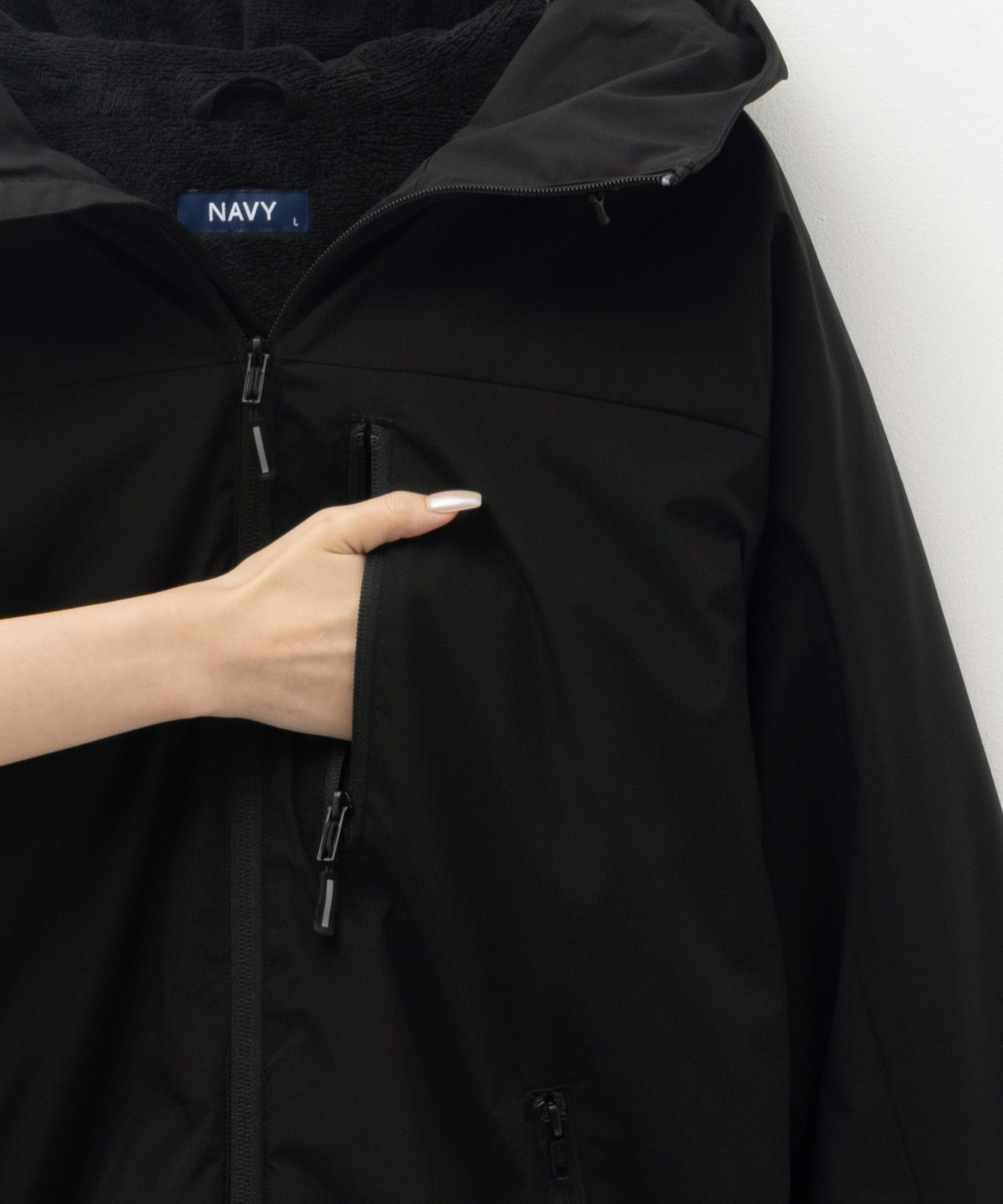 NAVY シャットアウター SOLOTEX(R)使用 裏シャギーフードジャケット メンズ