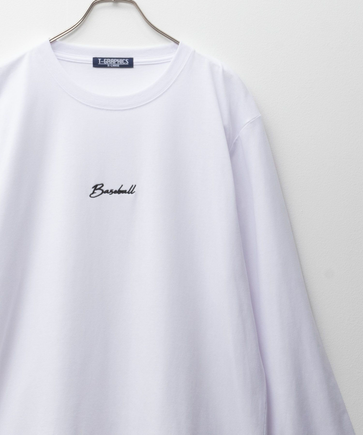 T-GRAPHICS ワンポイント刺繍長袖Tシャツ メンズ