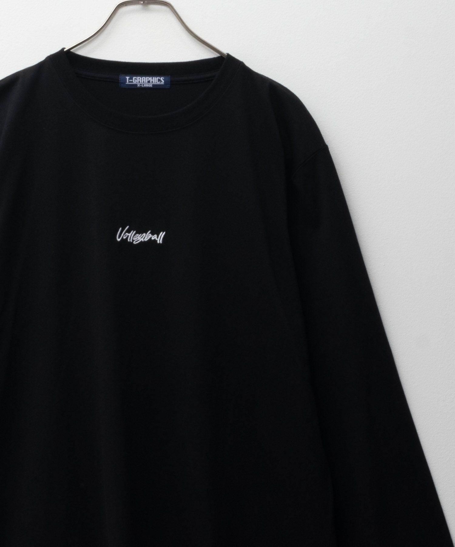 T-GRAPHICS ワンポイント刺繍長袖Tシャツ メンズ