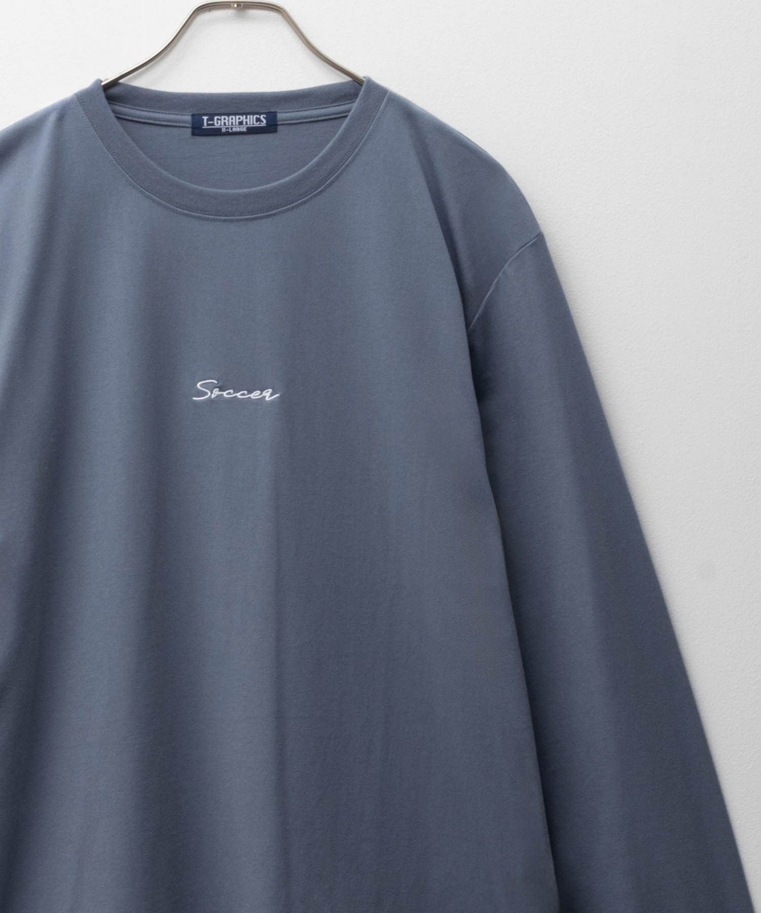 T-GRAPHICS  ワンポイント刺繍長袖Tシャツ メンズ商品画像-3