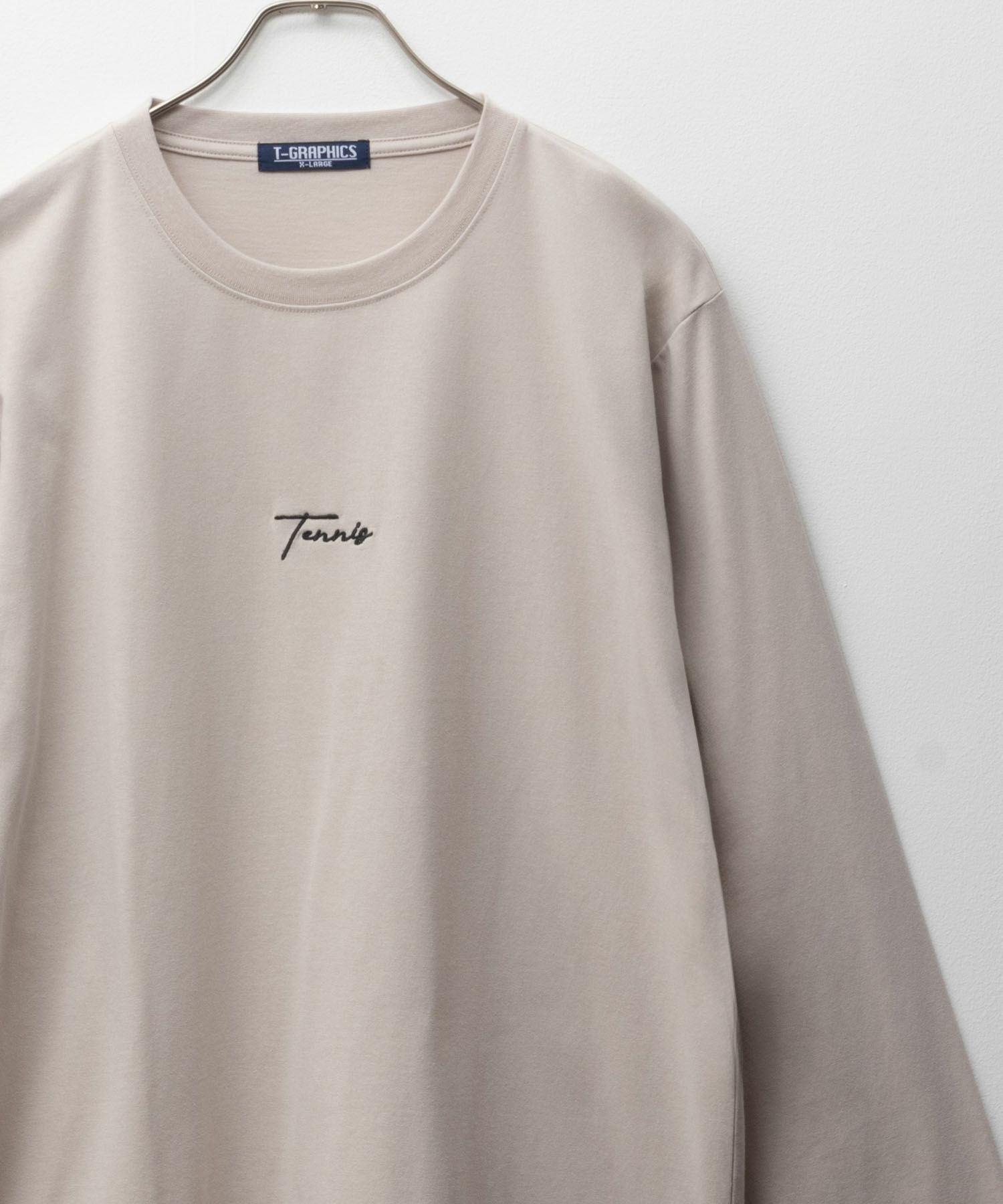 T-GRAPHICS ワンポイント刺繍長袖Tシャツ メンズ