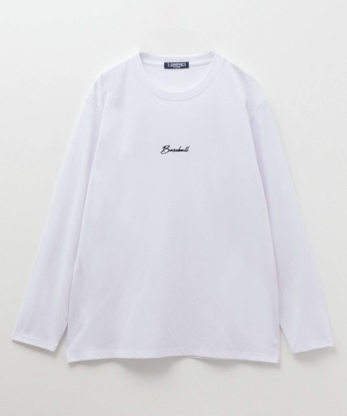 T-GRAPHICS ワンポイント刺繍長袖Tシャツ メンズ