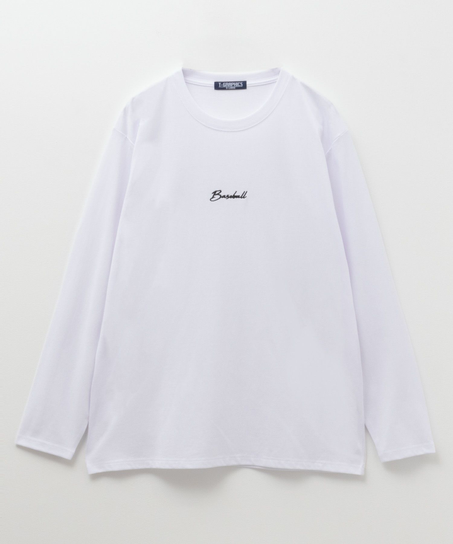 T-GRAPHICS ワンポイント刺繍長袖Tシャツ メンズ