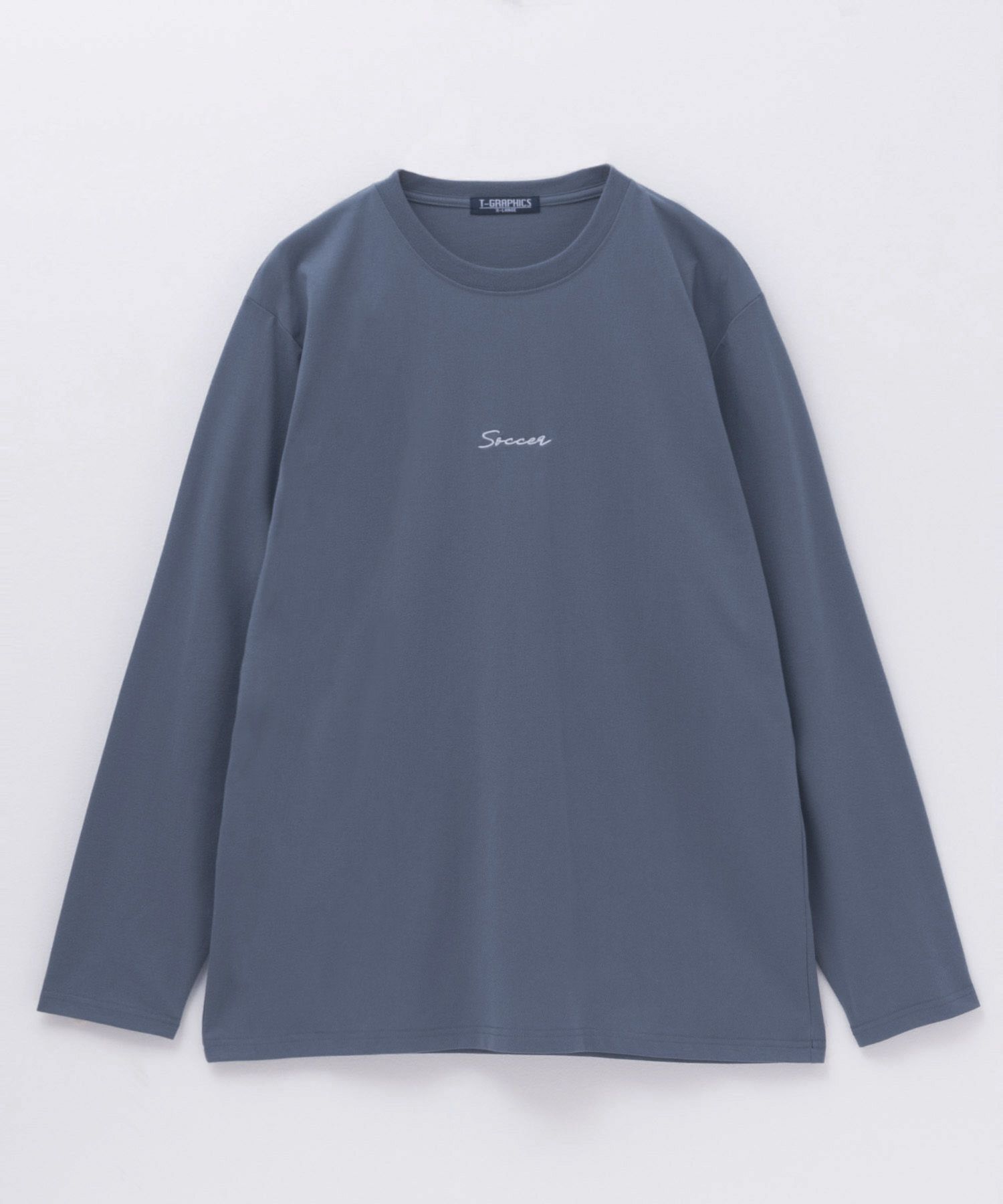 T-GRAPHICS ワンポイント刺繍長袖Tシャツ メンズ
