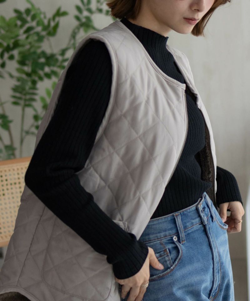 Howdy Marie  ボアタフタリバーシブルベスト レディース商品画像-3