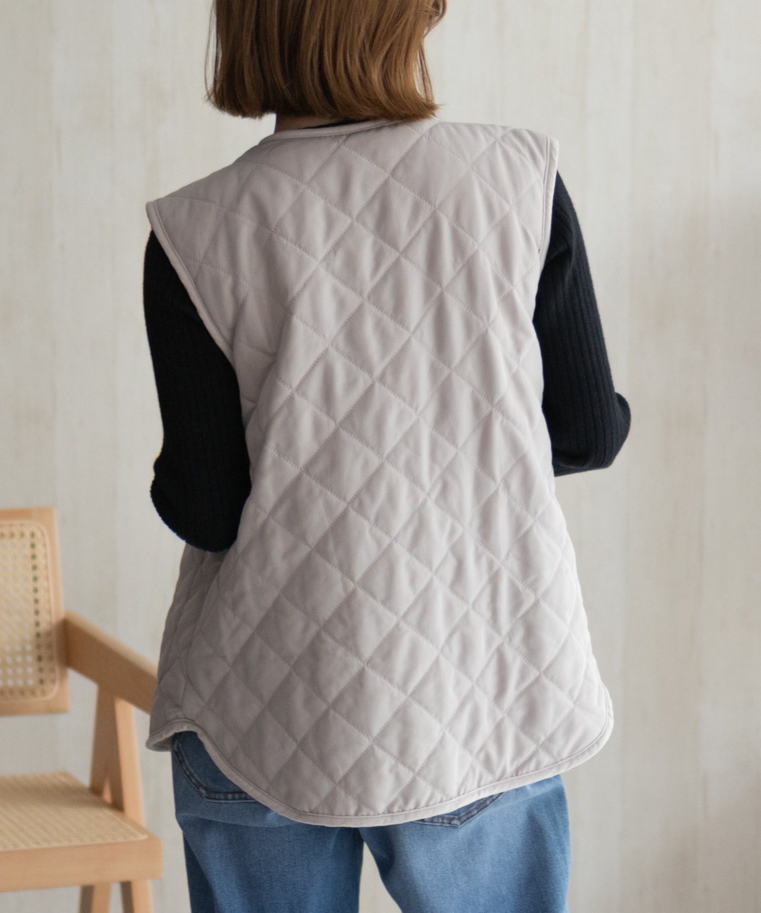 Howdy Marie ボアタフタリバーシブルベスト レディース商品画像-7