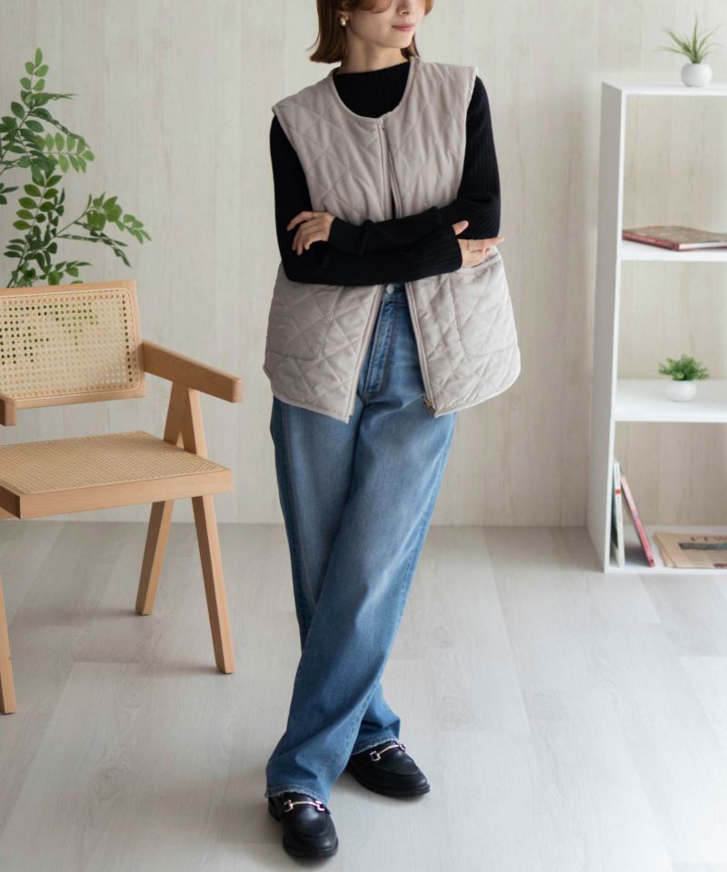 Howdy Marie  ボアタフタリバーシブルベスト レディース商品画像-9