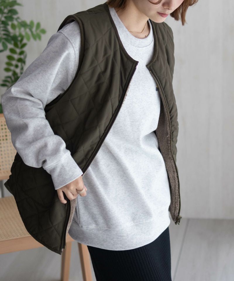 Howdy Marie  ボアタフタリバーシブルベスト レディース商品画像-10