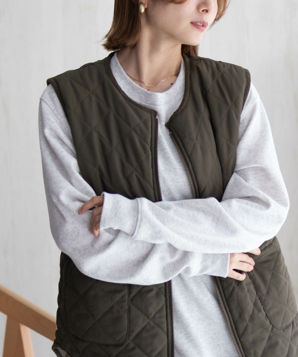 Howdy Marie ボアタフタリバーシブルベスト レディース