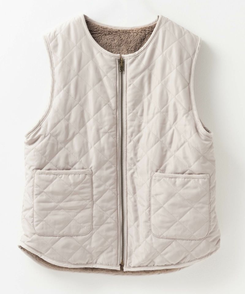 Howdy Marie ボアタフタリバーシブルベスト レディース商品画像-15