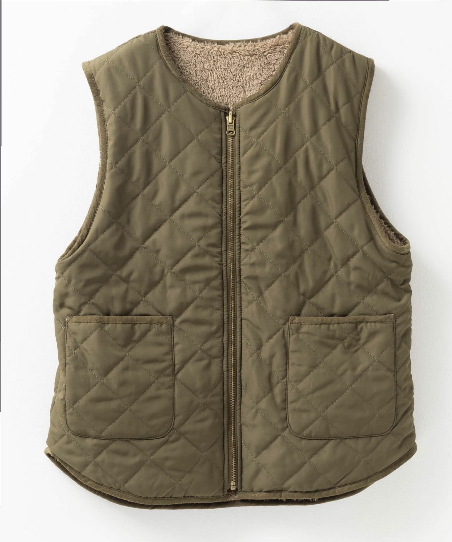 Howdy Marie ボアタフタリバーシブルベスト レディース商品画像-17