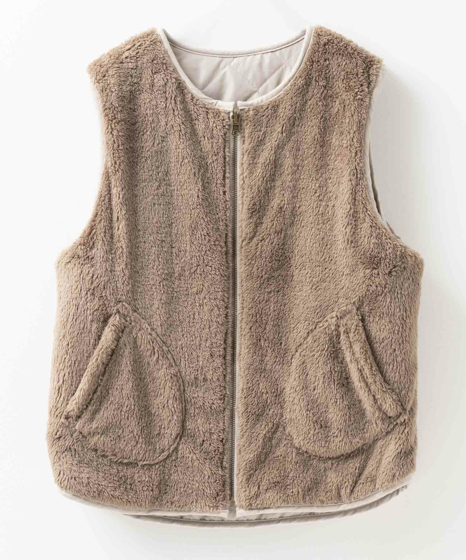 Howdy Marie ボアタフタリバーシブルベスト レディース