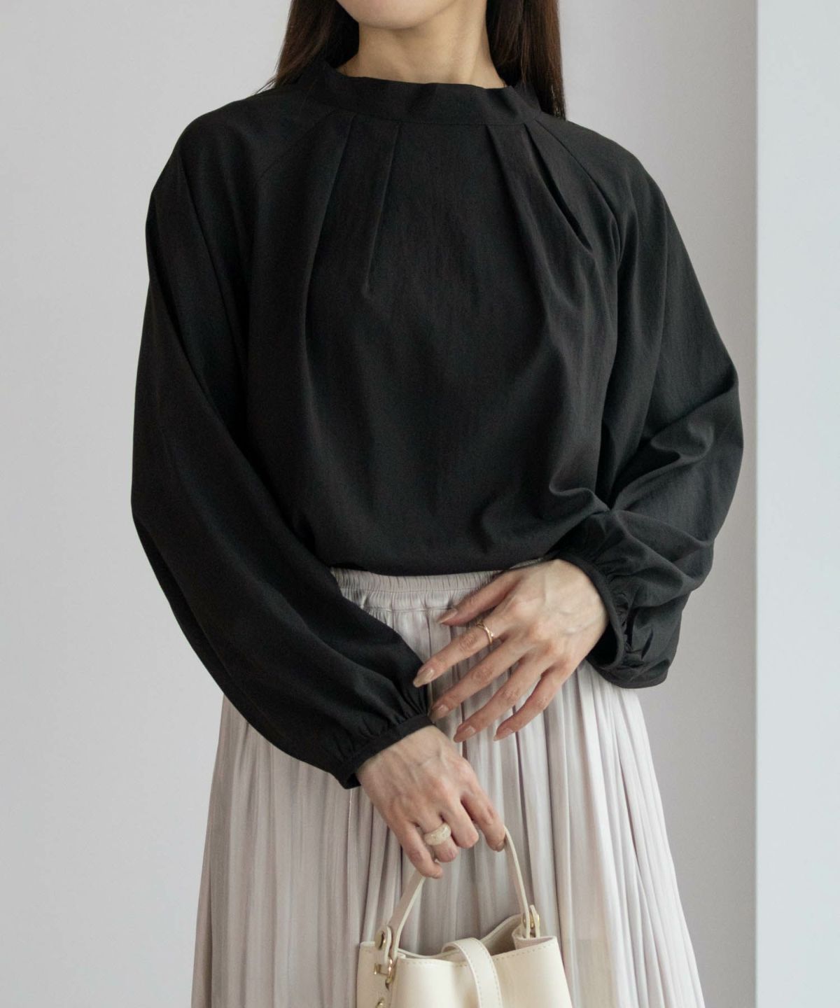 HusHusH ヴィンテージサテンプルオーバーブラウス レディース