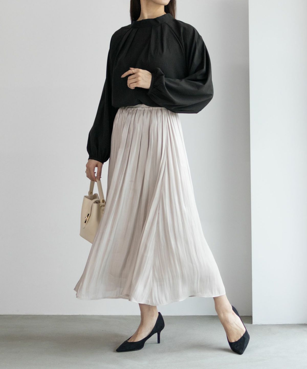 HusHusH ヴィンテージサテンプルオーバーブラウス レディース