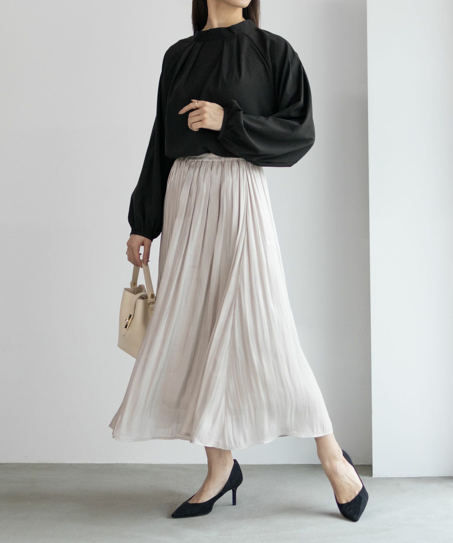 HusHusH ヴィンテージサテンプルオーバーブラウス レディース