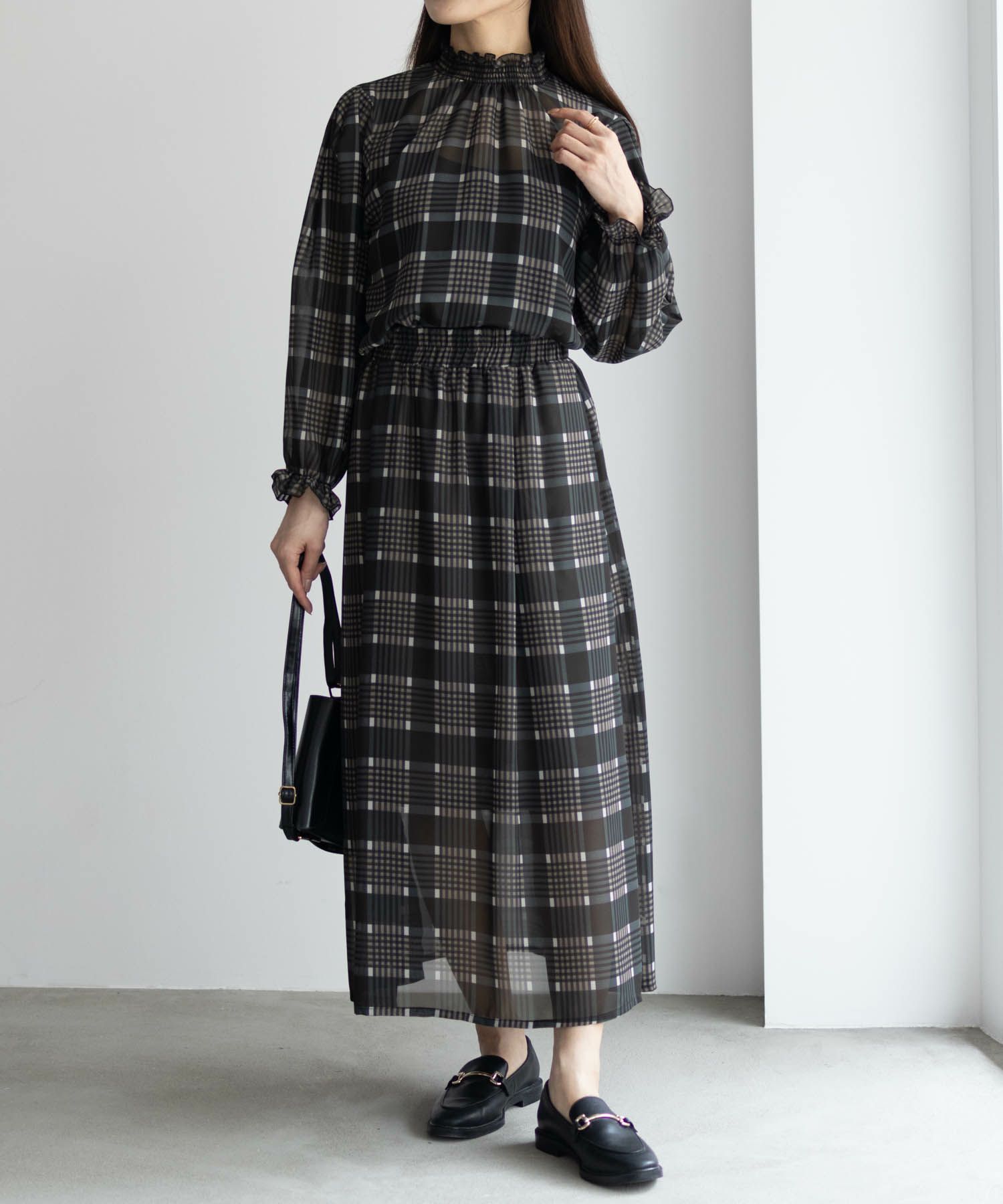 HusHusH チェックプリントブラウス レディース