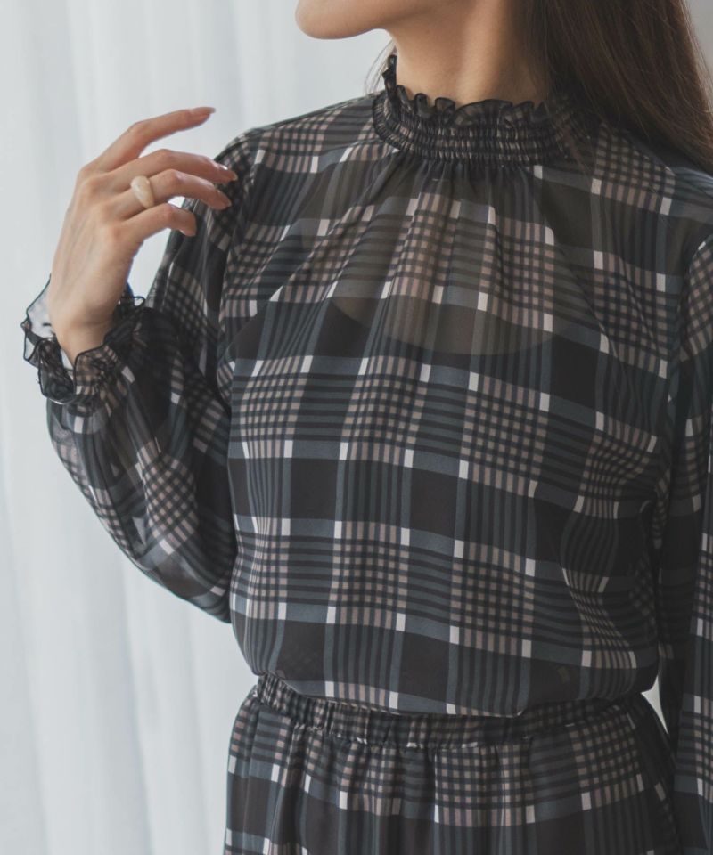 HusHusH  チェックプリントブラウス レディース商品画像-9