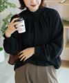 Howdy Marie  梨地ハイネックシャーリングブラウス レディース商品サムネイル-4