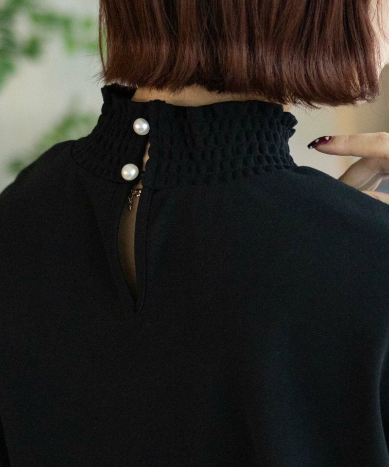 Howdy Marie  梨地ハイネックシャーリングブラウス レディース商品画像-7