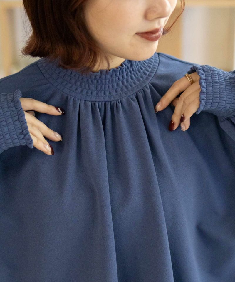 Howdy Marie  梨地ハイネックシャーリングブラウス レディース商品画像-17