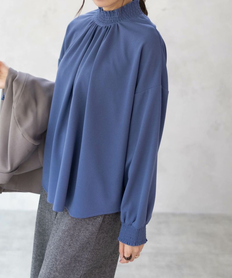 Howdy Marie  梨地ハイネックシャーリングブラウス レディース商品画像-18