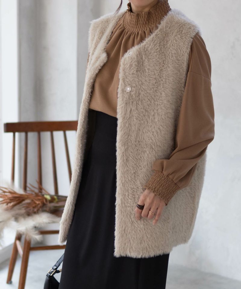 Howdy Marie  梨地ハイネックシャーリングブラウス レディース商品画像-26