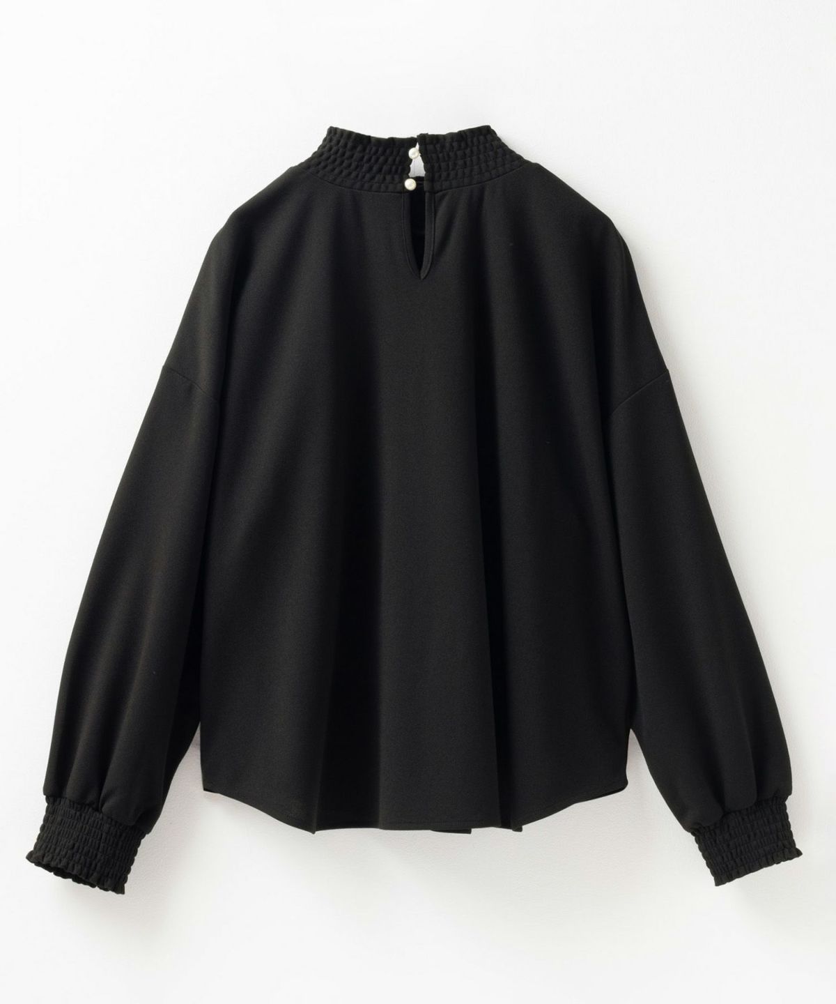 Howdy Marie 梨地ハイネックシャーリングブラウス レディース