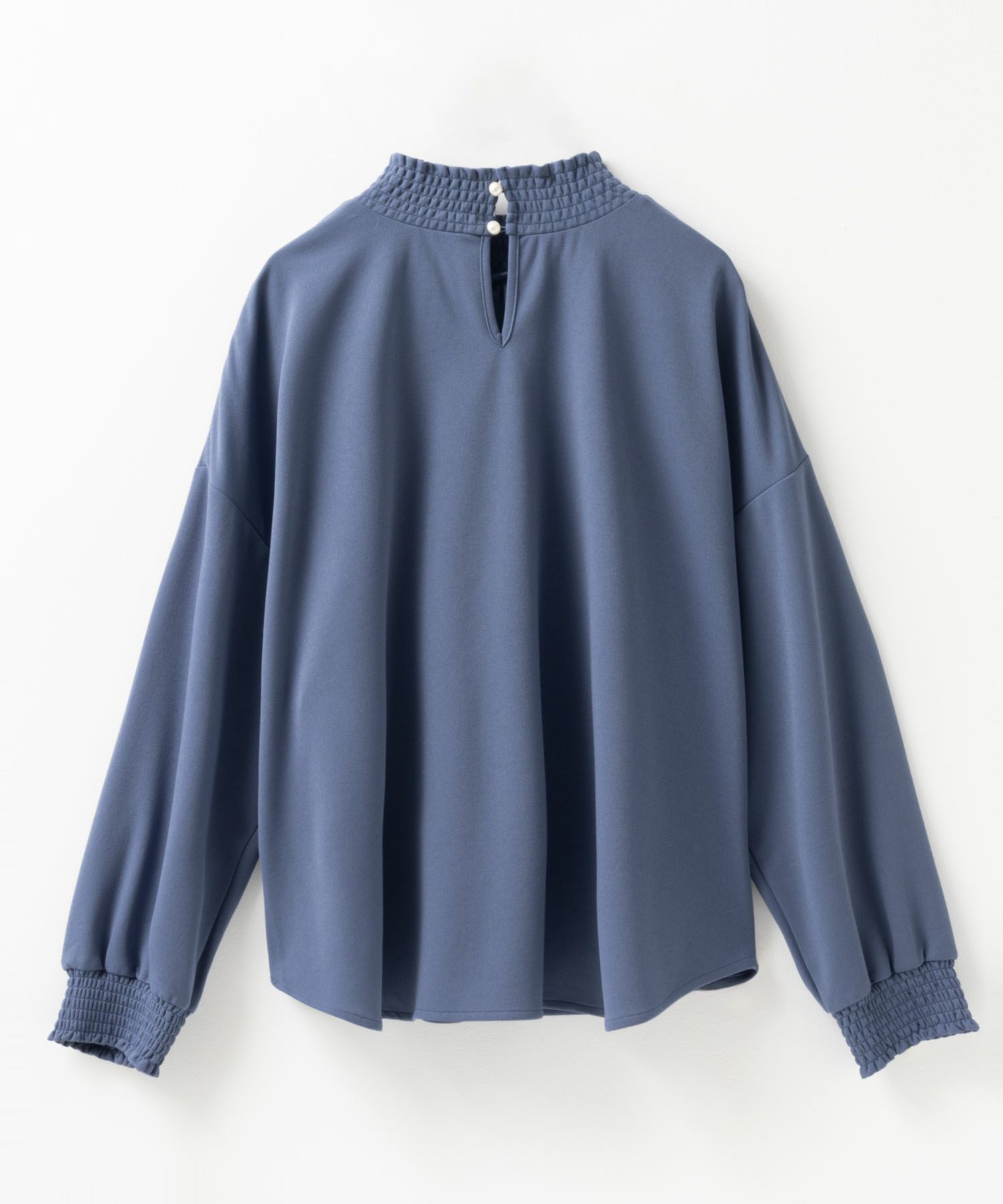 Howdy Marie 梨地ハイネックシャーリングブラウス レディース