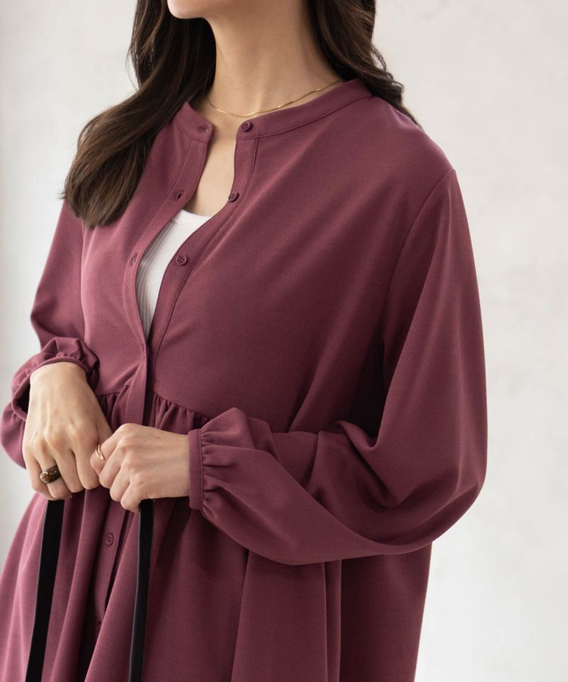 Howdy Marie  梨地前開き切り替えブラウス レディース商品画像-5