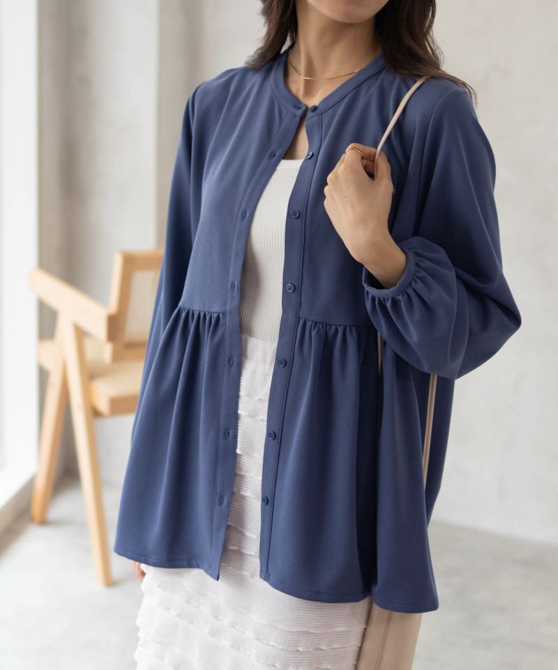 Howdy Marie  梨地前開き切り替えブラウス レディース商品画像-8