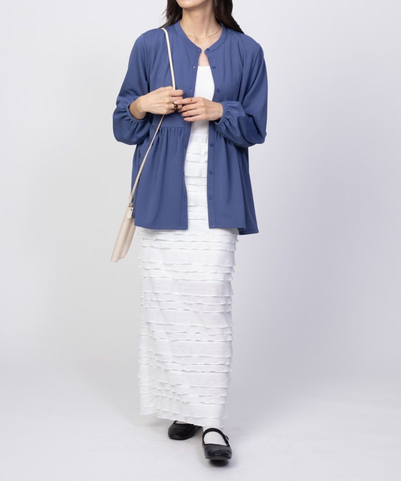 Howdy Marie 梨地前開き切り替えブラウス レディース商品画像-16