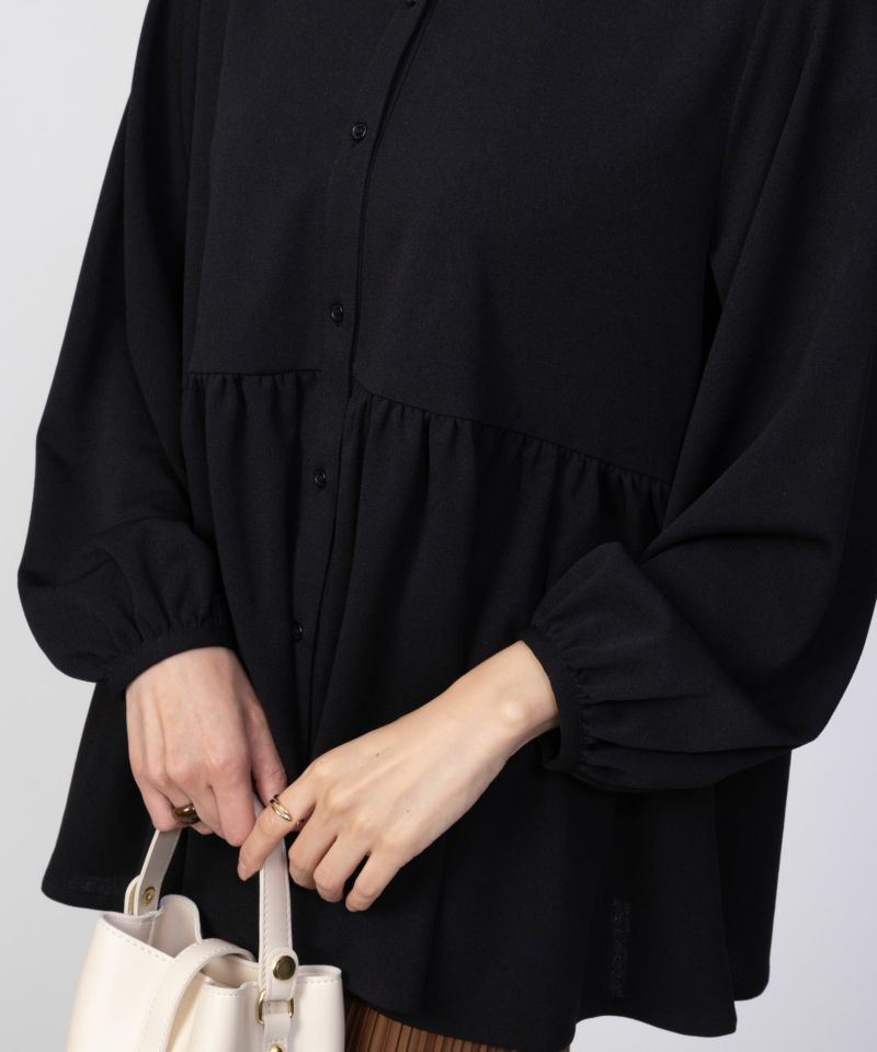 Howdy Marie 梨地前開き切り替えブラウス レディース商品画像-19