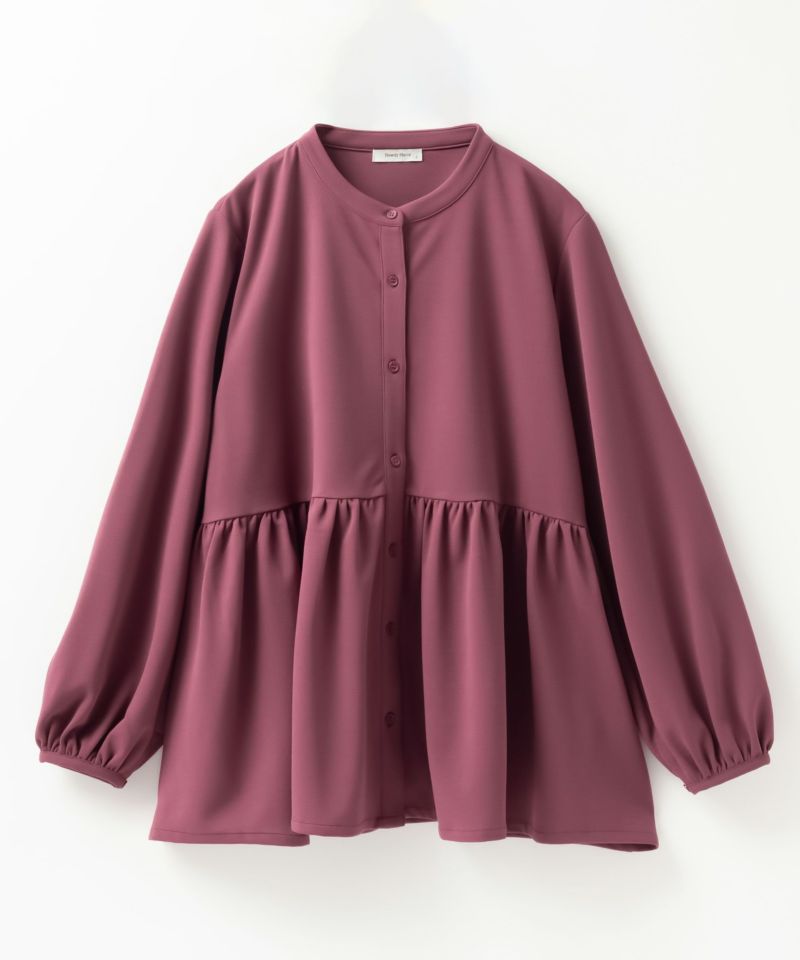Howdy Marie 梨地前開き切り替えブラウス レディース商品画像-22
