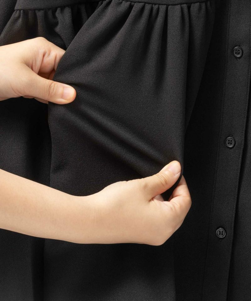 Howdy Marie 梨地前開き切り替えブラウス レディース商品画像-28