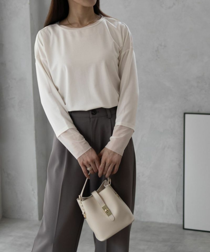 HusHusH  袖チュール長袖Tシャツ レディース メール便 対応商品商品画像-4