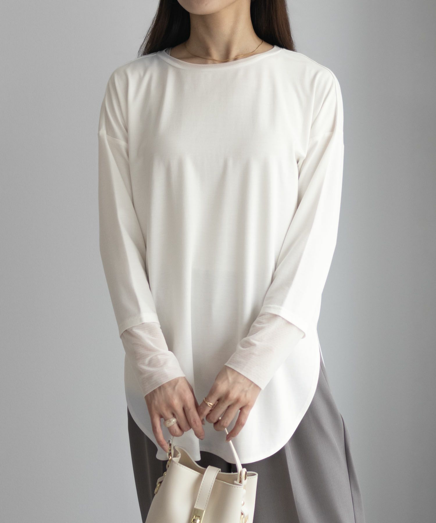 HusHusH  袖チュール長袖Tシャツ レディース メール便 対応商品商品サムネイル-7