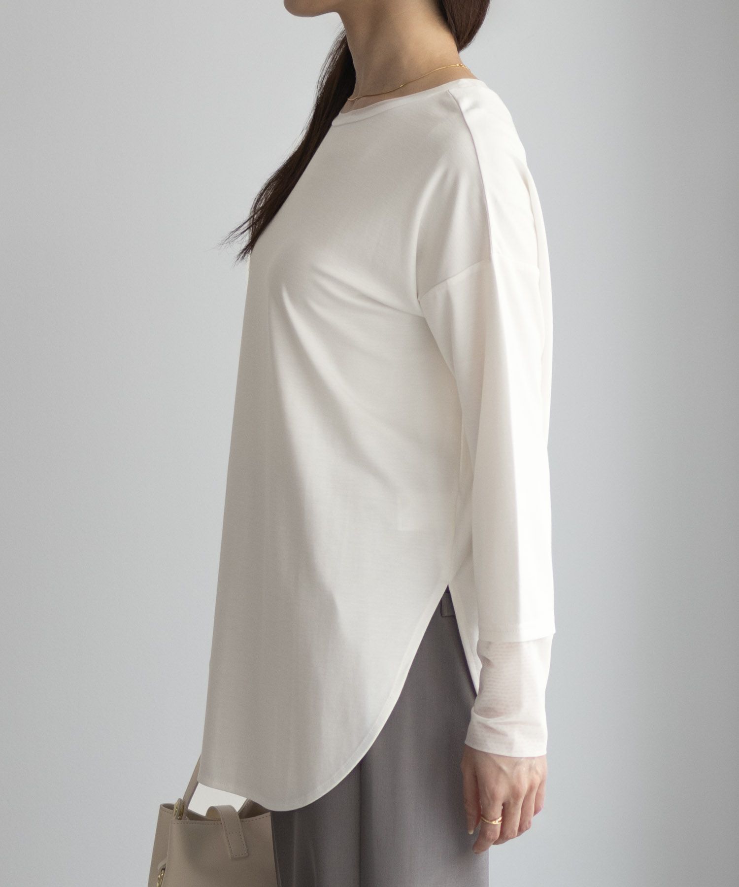 HusHusH  袖チュール長袖Tシャツ レディース メール便 対応商品商品サムネイル-8