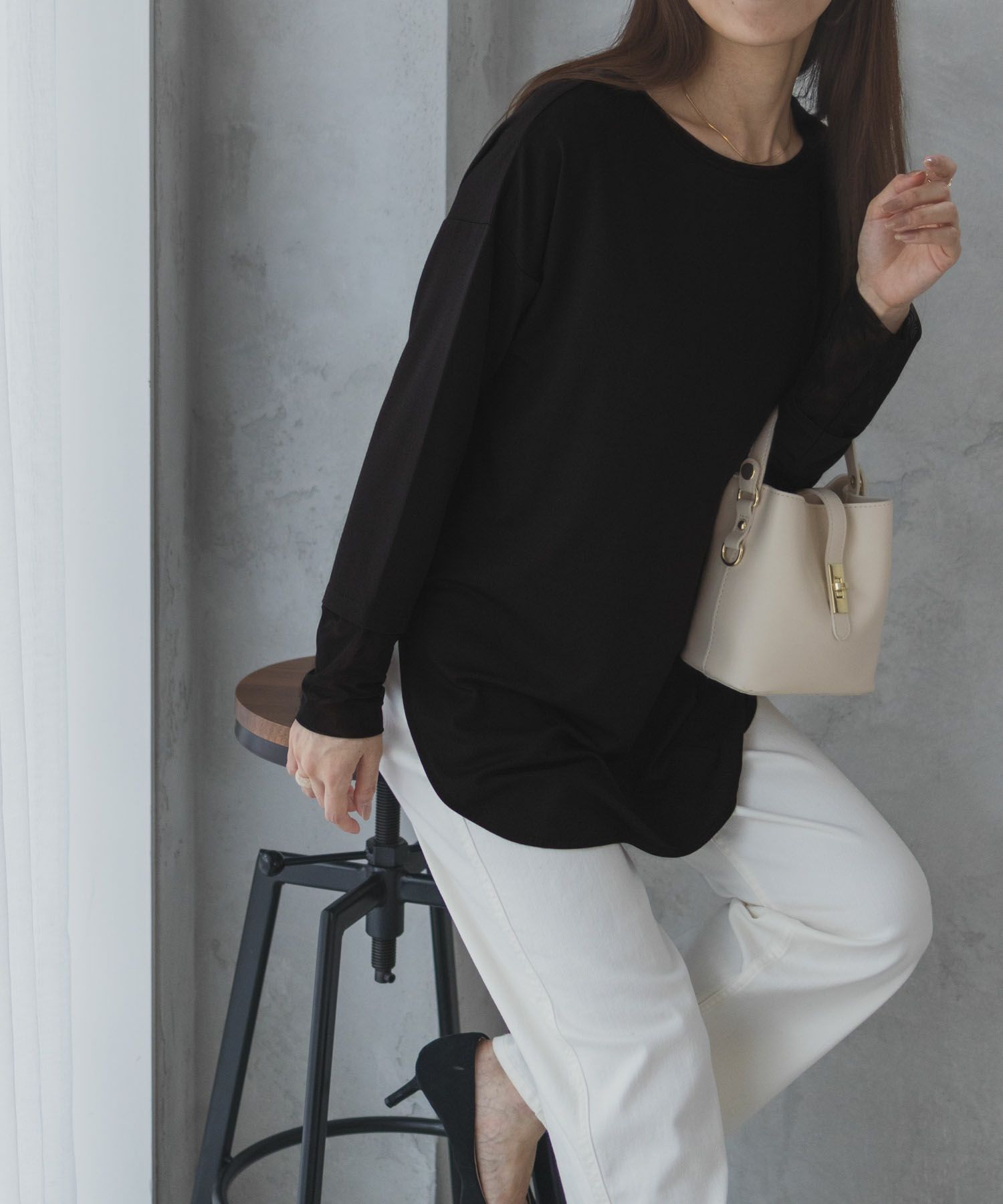 HusHusH  袖チュール長袖Tシャツ レディース メール便 対応商品商品サムネイル-12