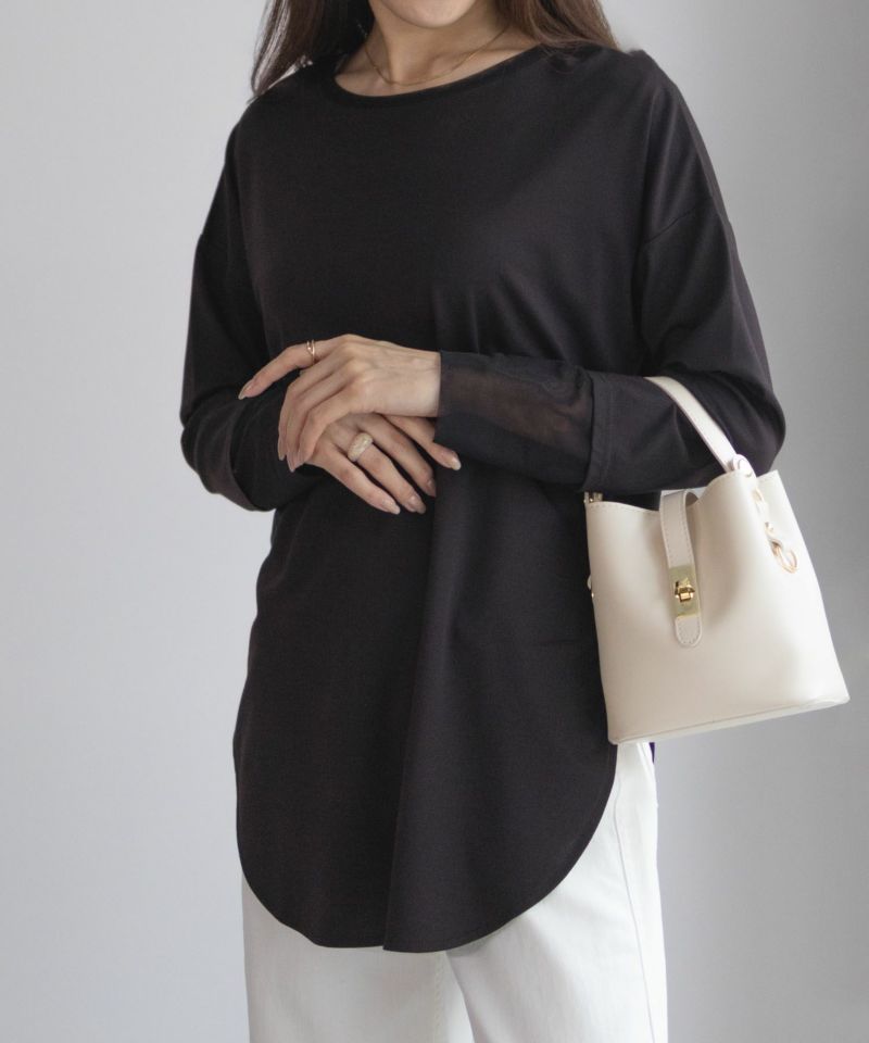 HusHusH  袖チュール長袖Tシャツ レディース メール便 対応商品商品画像-13