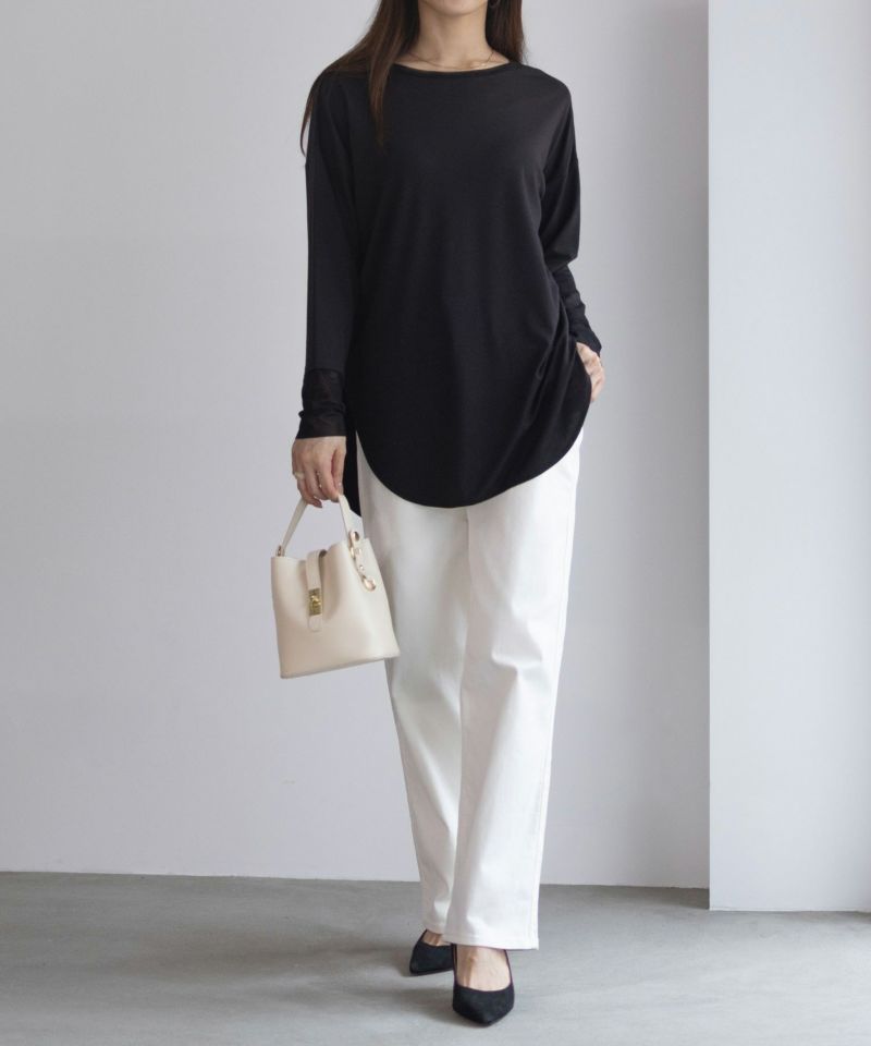HusHusH  袖チュール長袖Tシャツ レディース メール便 対応商品商品画像-14