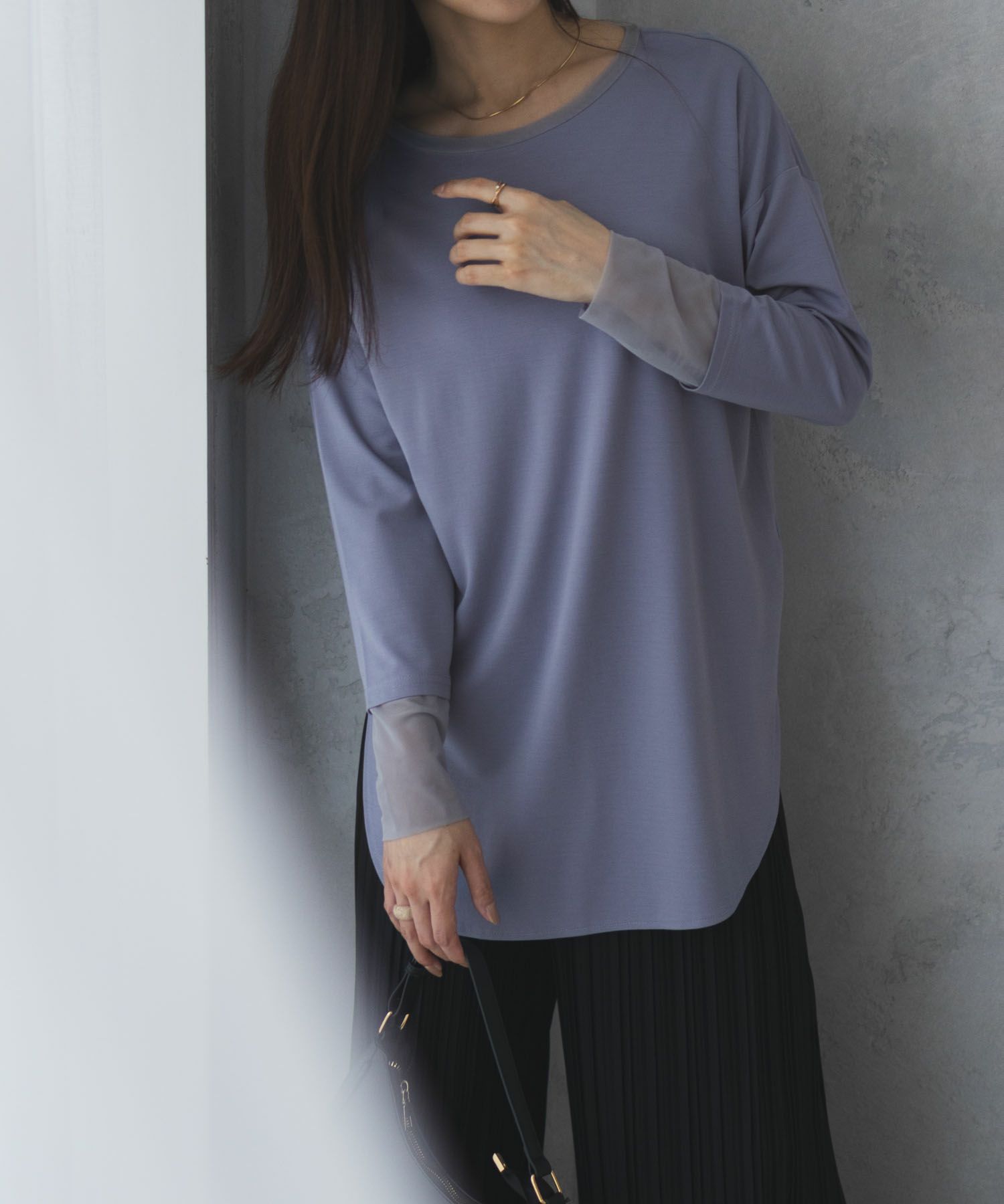 HusHusH 袖チュール長袖Tシャツ レディース ネコポス 対応商品