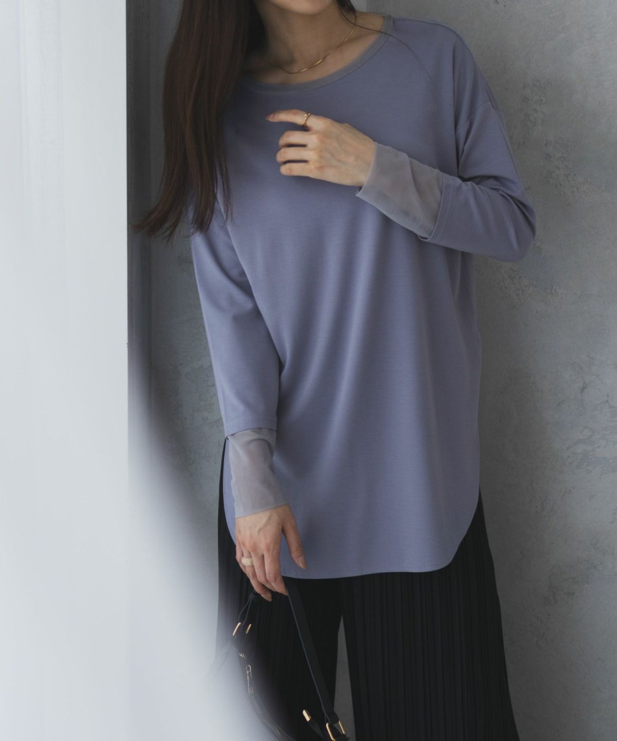 HusHusH 袖チュール長袖Tシャツ レディース ネコポス 対応商品