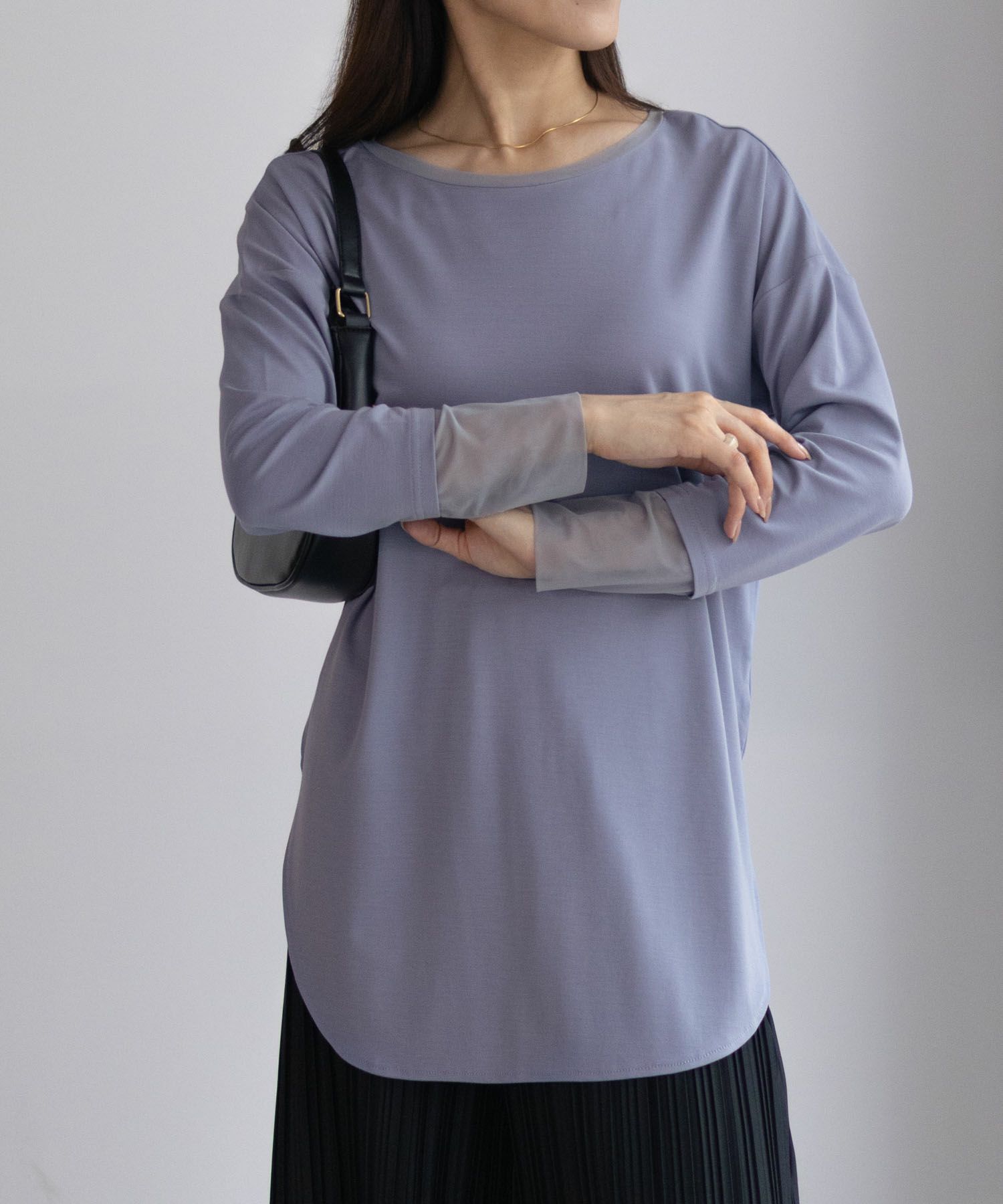 HusHusH 袖チュール長袖Tシャツ レディース メール便 対応商品商品サムネイル-16