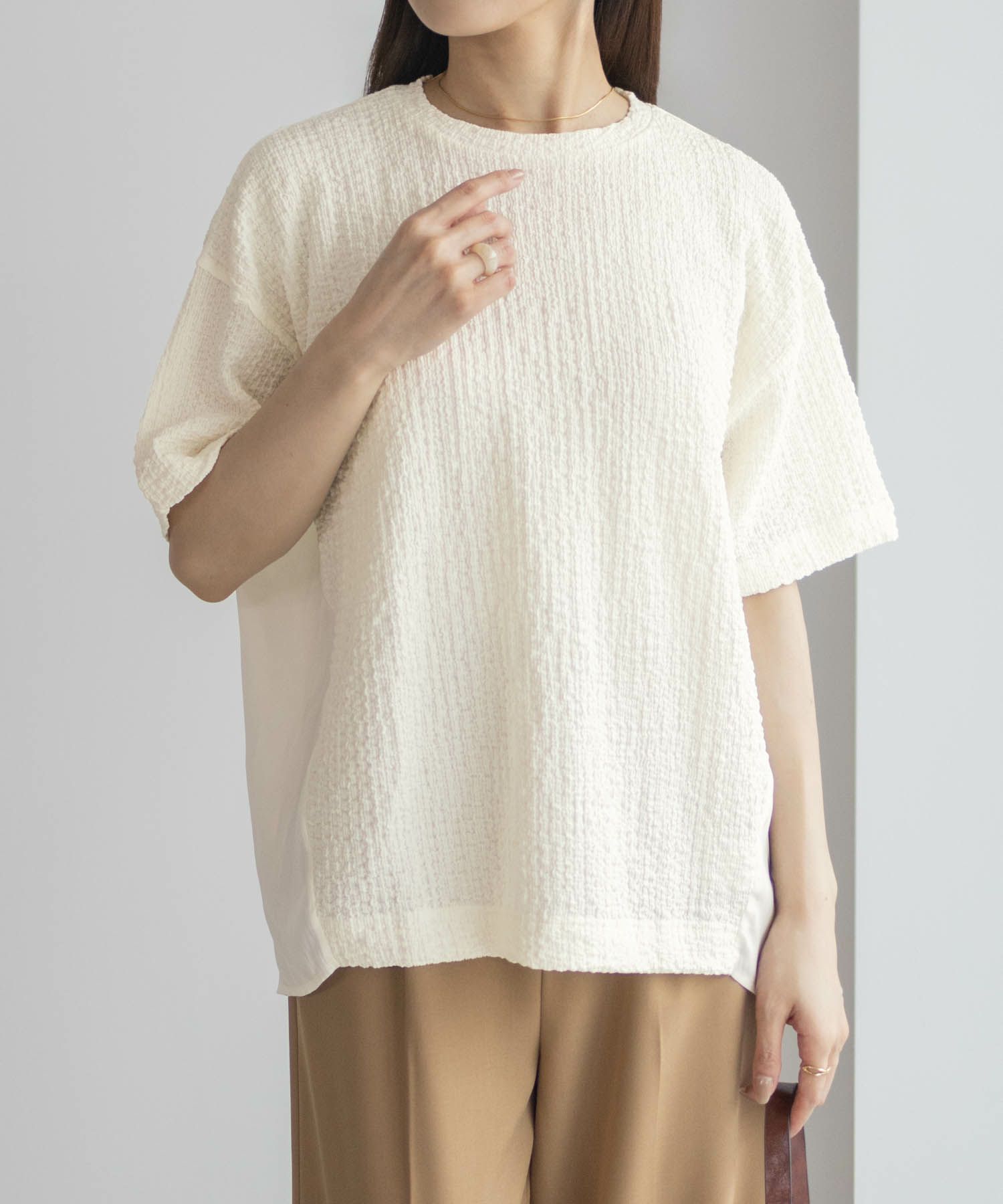 HusHusH 切替5分袖Tシャツ レディース ネコポス 対応商品