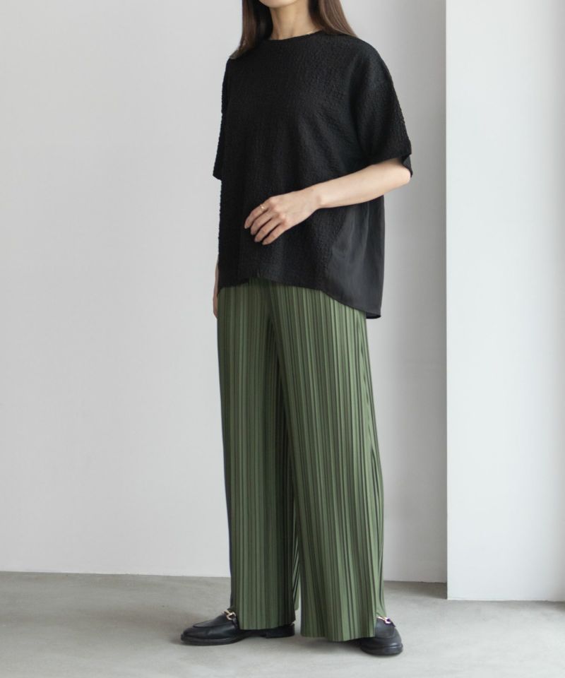 [期間限定価格]HusHusH  切替5分袖Tシャツ レディース メール便 対応商品商品画像-3