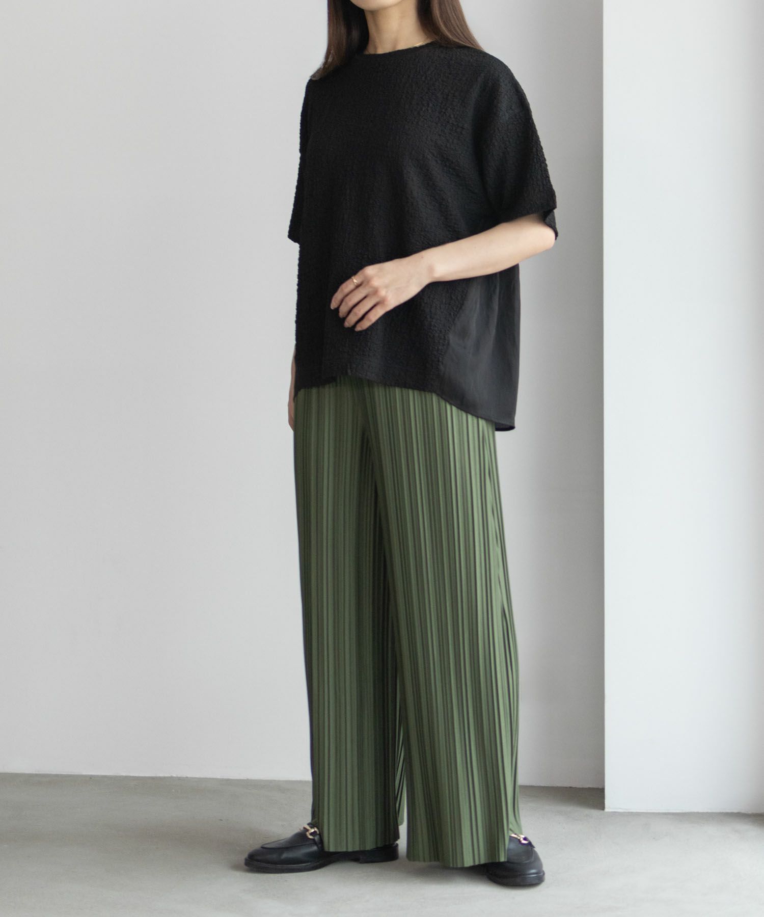 [期間限定価格]HusHusH  切替5分袖Tシャツ レディース メール便 対応商品商品画像-3